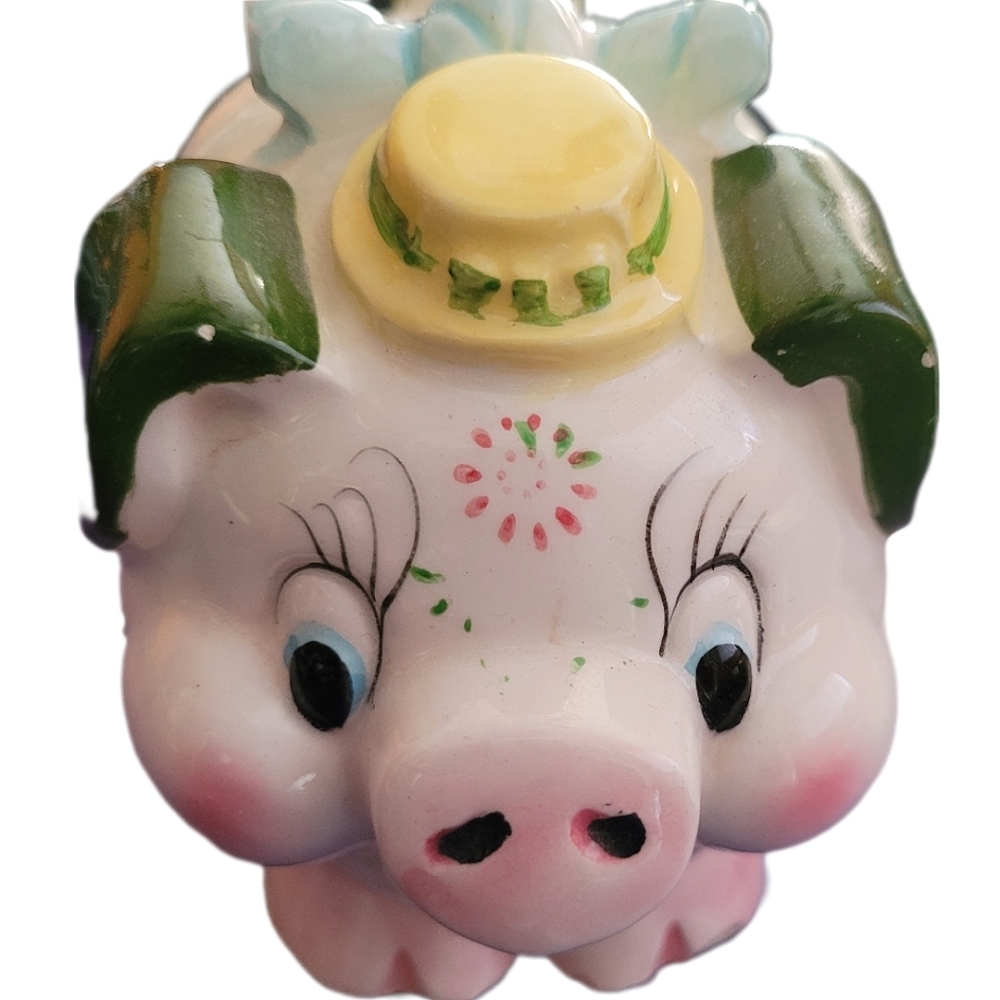💞 1960s Piggy Bank - IT'S EASY TO SAVE MONEY IN A PIG'S.. Vintage Coin B - Picture 5 of 6
